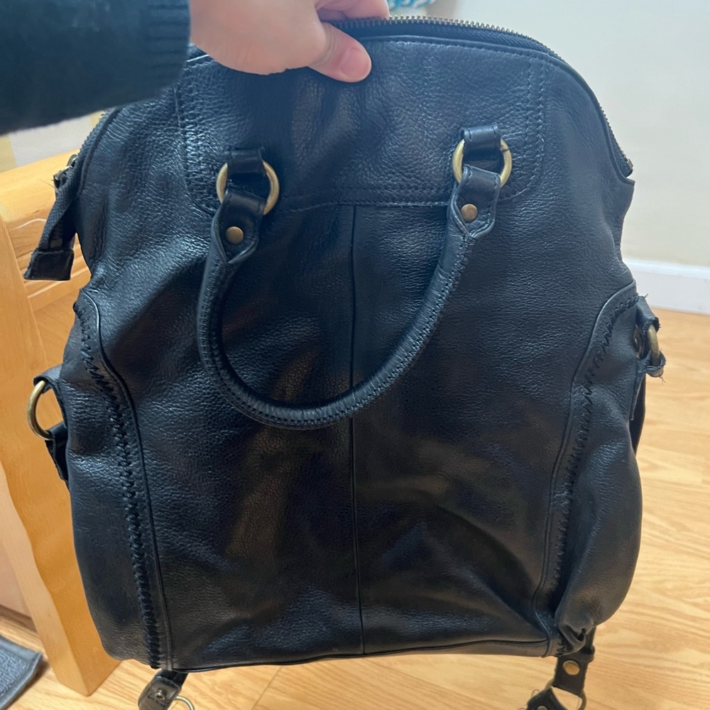 The Sak black leather shoulder bag tote